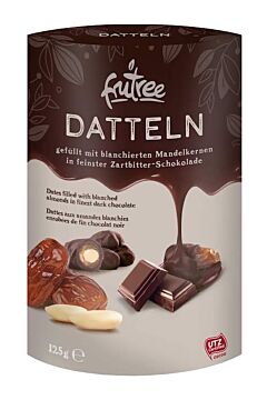 Datteln mit Mandelkernen in Zartbitterschokolade 125 g