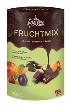 Trockenfrüchten und Erdbeeren in Zartbitterschokolade 125 g