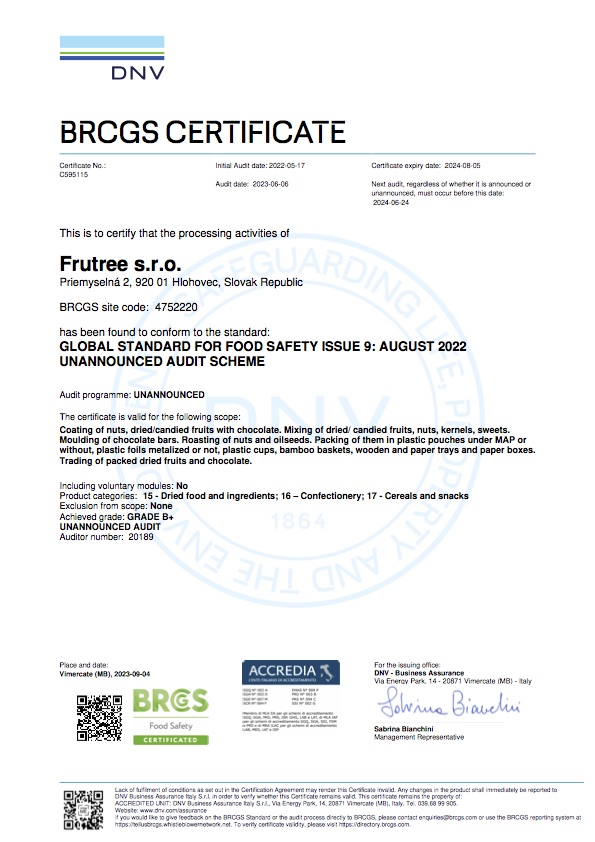 BRC Qualitätszertifikat | Frutree